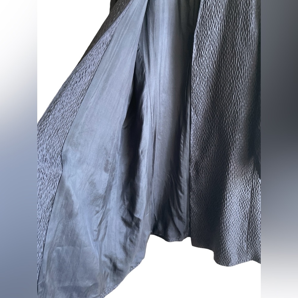 Eileen Fisher silk long black duster coat with pockets size L large - Picture 5 of 7